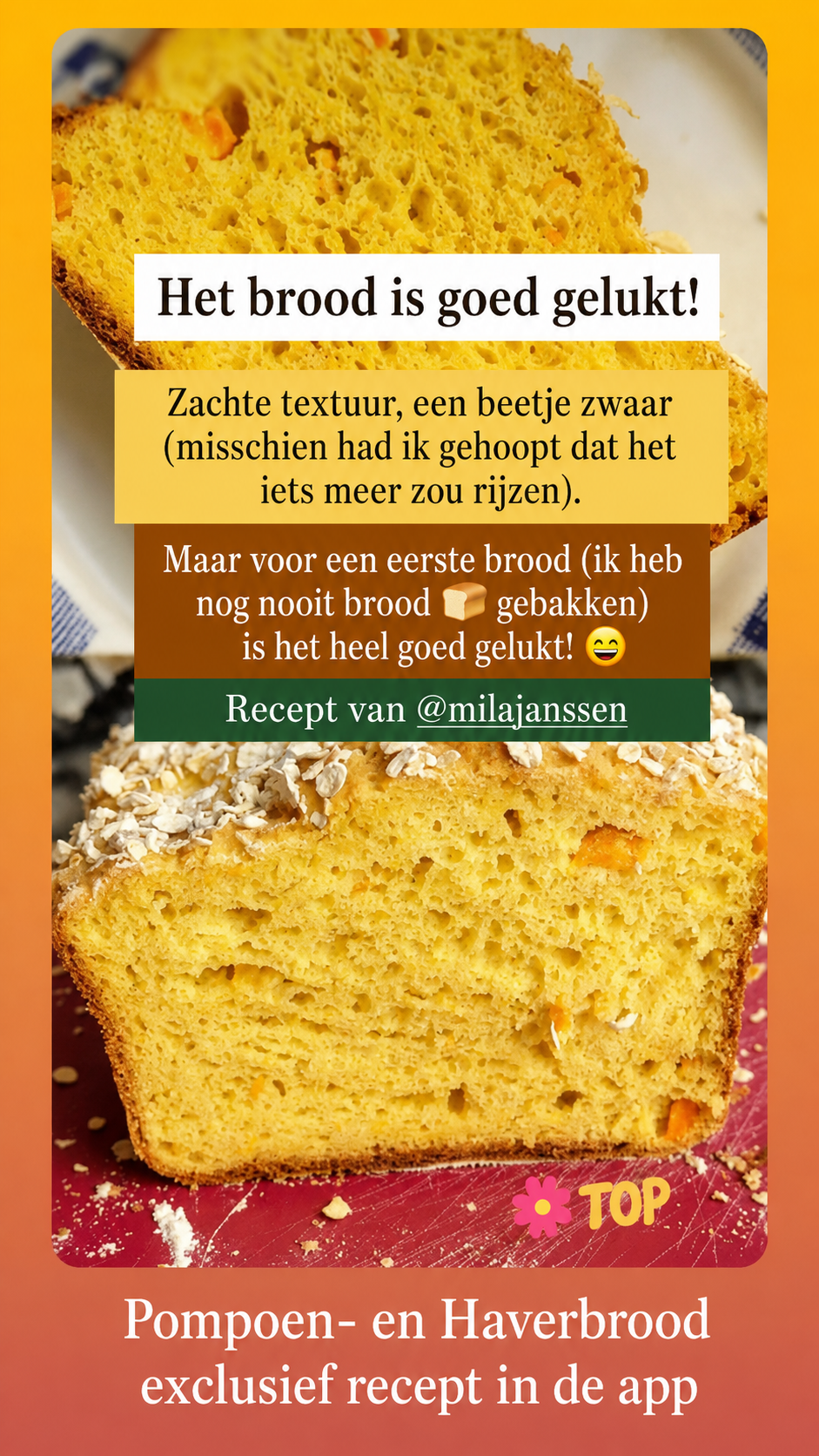Pompoen- en haverbrood met zaden