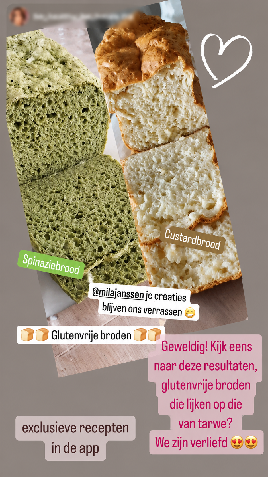 Spinaziebrood en custardbrood van een cursist